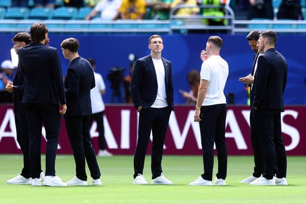 Lewis Ferguson of Scotland ahead of kick-off Scotland v Brazil, 2026 FIFA World Cup, WM, Weltmeisterschaft, Fussball Group C, Football, Miami Stadium, Miami, Florida, USA - 24 Jun 2026Miami Miami Stadium Florida (FL) United States of America EDITORIAL USE ONLY No use with unauthorised audio, video, data, fixture lists, club league logos or live services. Online in-match use limited to 120 images, no video emulation. No use in betting, games or single club league player publications.  Copyright: xMichaelxZemanek Shutterstockx 16956031i