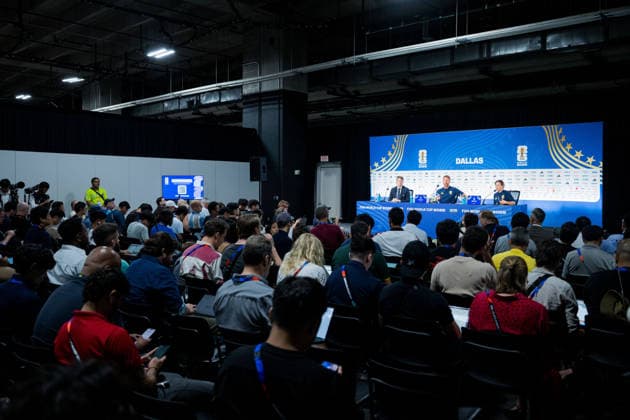 260624 Head coach Graham Potter of the Swedish national football team at a press conference, PK, Pressekonferenz during day 14 of the FIFA World Cup, WM, Weltmeisterschaft, Fussball 2026 on June 24, 2026 in Dallas. Photo: Petter Arvidson BILDBYRAN kod PA PA1255 fotboll football soccer fotball vm fotbolls-vm fotball-vm fotbolls-vm 2026 fifa world cup 2026 presskonferens press conference sverige sweden sverige a day 14 bbeng *** 260624 Head coach Graham Potter of the Swedish national soccer team at a press conference on Day 14 of the 2026 FIFA World Cup on June 24, 2026 in Dallas. Photo by Petter Arvidson, BILDBYRAN. Code: PA PA1255. soccer, football, soccer World Cup, 2026 FIFA World Cup, press conference, Sweden, Sweden Day 14 BBENG  Copyright: PETTERxARVIDSON BB260624PA078