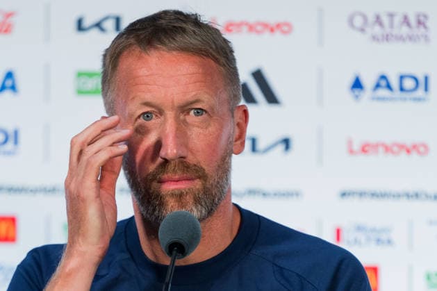 260624 Head coach Graham Potter of the Swedish national football team at a press conference, PK, Pressekonferenz during day 14 of the FIFA World Cup, WM, Weltmeisterschaft, Fussball 2026 on June 24, 2026 in Dallas. Photo: Petter Arvidson BILDBYRAN kod PA PA1255 fotboll football soccer fotball vm fotbolls-vm fotball-vm fotbolls-vm 2026 fifa world cup 2026 presskonferens press conference sverige sweden sverige a day 14 bbeng *** 260624 Head coach Graham Potter of the Swedish national soccer team at a press conference on day 14 of the 2026 FIFA World Cup on June 24, 2026 in Dallas. Photo by Petter Arvidson, BILDBYRAN. Code: PA PA1255. soccer, football, soccer World Cup, 2026 FIFA World Cup, press conference, Sweden, Sweden Day 14 BBENG  Copyright: PETTERxARVIDSON BB260624PA083