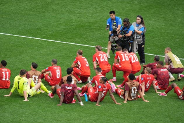 Switzerland v Canada - FIFA World Cup, WM, Weltmeisterschaft, Fussball 2026 - Group B VANCOUVER, CANADA - JUNE 24: Players of Switzerland greet their fans after the 2026 FIFA World Cup Group B match between Switzerland and Canada at BC Place Stadium in Vancouver, Canada, on June 24, 2026. Ercin Erturk Anadolu Vancouver Canada. Editorial use only. Please get in touch for any other usage.  Copyright: x2026xAnadoluxErcinxErturkx