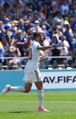 (260625) -- SEATTLE, June 25, 2026 -- Hassan Alhaydos of Qatar celebrates a goal during the group B match between Bosnia and Herzegovina and Qatar at the 2026 FIFA World Cup, WM, Weltmeisterschaft, Fussball at Seattle Stadium in Seattle, the United States, June 24, 2026. ) (SP)U.S.-SEATTLE-FOOTBALL-FIFA WORLD CUP-GROUP B-BIH VS QAT PengxZiyang 