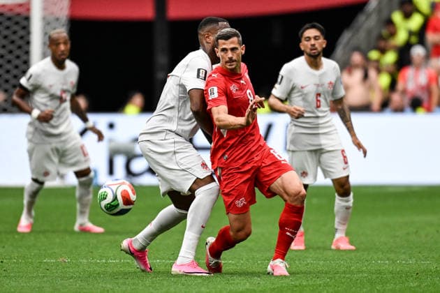 Remo Freuler of Switzerland, Switzerland v Canada, Group B football match of the FIFA World Cup, WM, Weltmeisterschaft, Fussball 2026 at BC Place, Vancouver, Canada on Wednesday 24 June 2026. Photo: Andrew Cornaga Vancouver Canada Copyright: xAndrewxCornaga x