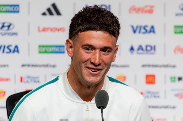 FIFA World Cup, WM, Weltmeisterschaft, Fussball 2026 - Australia training and press conference, PK, Pressekonferenz Socceroos player Alessandro Circati during a press conference ahead of their match against Paraguay at the San Francisco Bay Area Stadium in Santa Clara, California, United States, 24 June 2026. Alameda California United States  Copyright: xJasonxHenryx