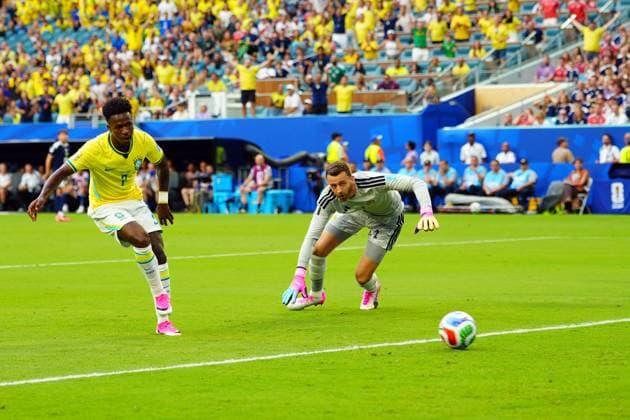 Vinicius Junior of Brazil scores the opening goal Scotland v Brazil, 2026 FIFA World Cup, WM, Weltmeisterschaft, Fussball Group C, Football, Miami Stadium, Miami, Florida, USA - 24 Jun 2026Miami Miami Stadium Florida (FL) United States of America EDITORIAL USE ONLY No use with unauthorised audio, video, data, fixture lists, club league logos or live services. Online in-match use limited to 120 images, no video emulation. No use in betting, games or single club league player publications.  Copyright: xJavierxGarcia Shutterstockx 16956030ay