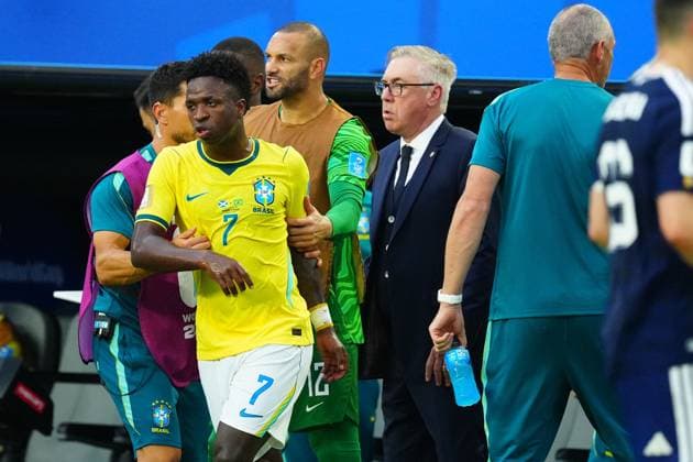 Vinicius Junior of Brazil angry after his goal is disallowed Scotland v Brazil, 2026 FIFA World Cup, WM, Weltmeisterschaft, Fussball Group C, Football, Miami Stadium, Miami, Florida, USA - 24 Jun 2026Miami Miami Stadium Florida (FL) United States of America EDITORIAL USE ONLY No use with unauthorised audio, video, data, fixture lists, club league logos or live services. Online in-match use limited to 120 images, no video emulation. No use in betting, games or single club league player publications.  Copyright: xJavierxGarcia Shutterstockx 16956030bo