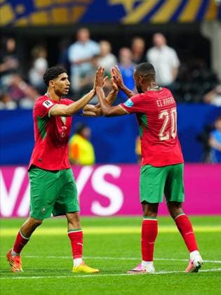 Morocco v Haiti - FIFA World Cup, WM, Weltmeisterschaft, Fussball 2026 - Group C ATLANTA, USA - JUNE 24: Achraf Hakimi (L) of Morocco celebrates after scoring a goal during 2026 FIFA World Cup First Stage Group C match between Morocco and Haiti at Mercedes-Benz Stadium (Atlanta Stadium) in Atlanta, Georgia, United States on June 24, 2026. Evrim Aydin Anadolu Georgia United States. Editorial use only. Please get in touch for any other usage.  Copyright: x2026xAnadoluxEvrimxAydinx