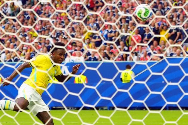 Vinicius Junior of Brazil scores his second goal Scotland v Brazil, 2026 FIFA World Cup, WM, Weltmeisterschaft, Fussball Group C, Football, Miami Stadium, Miami, Florida, USA - 24 Jun 2026Miami Miami Stadium Florida (FL) United States of America EDITORIAL USE ONLY No use with unauthorised audio, video, data, fixture lists, club league logos or live services. Online in-match use limited to 120 images, no video emulation. No use in betting, games or single club league player publications.  Copyright: xJavierxGarcia Shutterstockx 16956030cd