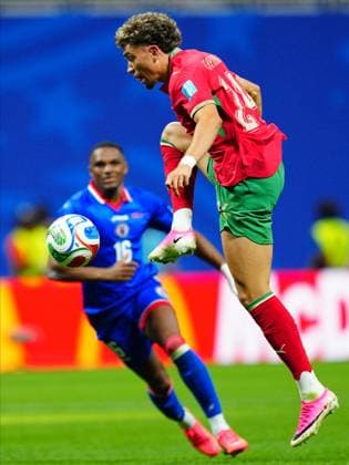 Morocco v Haiti - FIFA World Cup, WM, Weltmeisterschaft, Fussball 2026 - Group C ATLANTA, USA - JUNE 24: Neil El Aynaoui (24) of Morocco in action against Lenny Joseph of Haiti during 2026 FIFA World Cup First Stage Group C match between Morocco and Haiti at Mercedes-Benz Stadium (Atlanta Stadium) in Atlanta, Georgia, United States on June 24, 2026. Evrim Aydin Anadolu Georgia United States. Editorial use only. Please get in touch for any other usage.  Copyright: x2026xAnadoluxEvrimxAydinx
