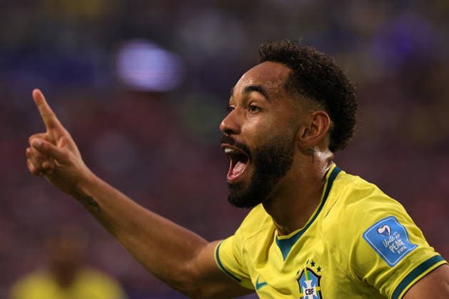 FIFA World Cup, WM, Weltmeisterschaft, Fussball 2026 - Group C - Scotland vs Brazil Matheus Cunha of Brazil celebrates scoring the 0-3 goal during the FIFA World Cup 2026 group stage match Scotland against Brazil, in Miami, Florida, USA, 24 June 2026. MIAMI United States  Copyright: xCRISTOBALxHERRERA-ULASHKEVICHx