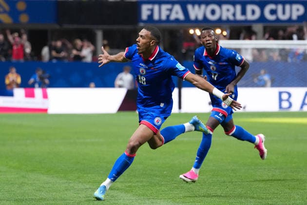 Wilson Isidor of Haiti celebrates after scoring the team s second goal during a FIFA Men’s World Cup 2026 Group Stage football match between Morocco and Haiti at Atlanta Stadium, in Atlanta June 24th 2026 (Photo by Alexandra Fechete SPP)  Copyright: xAlexandraxFechete SPPx Sportspressphoto_SPR175666