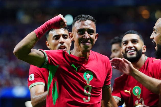 Morocco v Haiti - FIFA World Cup, WM, Weltmeisterschaft, Fussball 2026 - Group C ATLANTA, USA - JUNE 24: Soufiane Rahimi (9) of Morocco celebrates after scoring a goal during 2026 FIFA World Cup First Stage Group C match between Morocco and Haiti at Mercedes-Benz Stadium (Atlanta Stadium) in Atlanta, Georgia, United States on June 24, 2026. Evrim Aydin Anadolu Georgia United States. Editorial use only. Please get in touch for any other usage.  Copyright: x2026xAnadoluxEvrimxAydinx