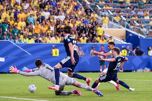 Matheus Cunha of Brazil scoring the team s third goal during the third round of the 2026 World Cup group stage match between Scotland and Brazil, held at Miami Stadium in Miami, United States. Richard Callis Fotoarena (Richard Callis SPP)  Copyright: xRichardxCallisx xSPPx spp-en-RiCa-2969604