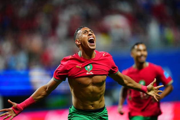 Morocco v Haiti - FIFA World Cup, WM, Weltmeisterschaft, Fussball 2026 - Group C ATLANTA, USA - JUNE 24: Soufiane Rahimi (9) of Morocco celebrates after scoring a goal during 2026 FIFA World Cup First Stage Group C match between Morocco and Haiti at Mercedes-Benz Stadium (Atlanta Stadium) in Atlanta, Georgia, United States on June 24, 2026. Evrim Aydin Anadolu Georgia United States. Editorial use only. Please get in touch for any other usage.  Copyright: x2026xAnadoluxEvrimxAydinx