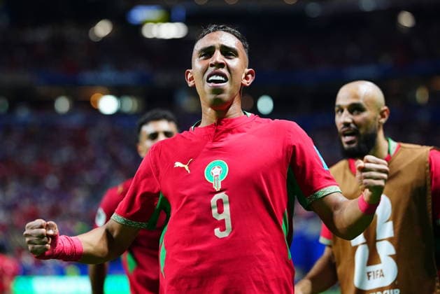 Morocco v Haiti - FIFA World Cup, WM, Weltmeisterschaft, Fussball 2026 - Group C ATLANTA, USA - JUNE 24: Soufiane Rahimi (9) of Morocco celebrates after scoring a goal during 2026 FIFA World Cup First Stage Group C match between Morocco and Haiti at Mercedes-Benz Stadium (Atlanta Stadium) in Atlanta, Georgia, United States on June 24, 2026. Evrim Aydin Anadolu Georgia United States. Editorial use only. Please get in touch for any other usage.  Copyright: x2026xAnadoluxEvrimxAydinx