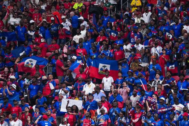 Fans of Haiti cheer during a FIFA Men’s World Cup 2026 Group Stage football match between Morocco and Haiti at Atlanta Stadium, in Atlanta June 24th 2026 (Photo by Alexandra Fechete SPP)  Copyright: xAlexandraxFechete SPPx Sportspressphoto_SPR175684