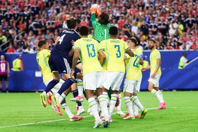 RECORD DATE NOT STATED FIFA World Cup, WM, Weltmeisterschaft, Fussball 2026 - Group C - Scotland v Brazil Alisson goalkeeper of Brazil during the match between Scotland and Brazil in the third round of Group C of the 2026 FIFA World Cup group stage at Miami Stadium, in Florida, United States, on Wednesday, June 24, 2026.(Foto: William Volcov Brazil Photo Press IMAGO) Sports Miami FL United States of America Copyright: xWILLIAMxVOLCOVx