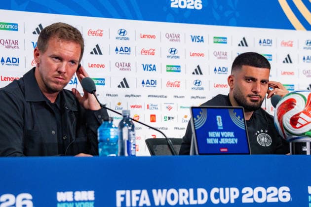 FIFA Fussball Weltmeisterschaft 2026, Gruppe E, Spiel 3, Ecuador vs Deutschand, 24.06.2026, Metlife-Stadion in New Jersey Pressekonferenz vor dem Spiel mit Julian Nagelsmann (Deutschland) und Deniz Undav (Deutschland) *** 2026 FIFA World Cup, Group E, Match 3, Ecuador vs. Germany, June 24, 2026, MetLife Stadium in New Jersey. Pre-match press conference with Julian Nagelsmann (Germany) and Deniz Undav (Germany) Copyright: xBahhoxKarax