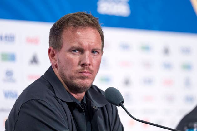 FIFA World Cup, WM, Weltmeisterschaft, Fussball 2026: Julian Nagelsmann (Germany, Coach) bei der Pressekonferenz vor dem dritten WM-Gruppenspiel Ecuador - Deutschland in New York New Jersey Stadium in East Rutherford, New Jersey, USA. 24.06.2026 *** 2026 FIFA World Cup: Julian Nagelsmann, Germany s coach, at the press conference ahead of the third World Cup group stage match between Ecuador and Germany at New Jersey Stadium in East Rutherford, New Jersey, USA, June 24, 2026 Copyright: HMBxMedia xMarcoxBader