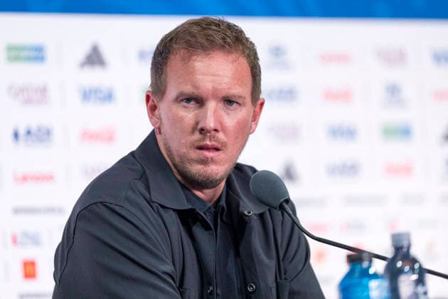 FIFA World Cup, WM, Weltmeisterschaft, Fussball 2026: Julian Nagelsmann (Germany, Coach) bei der Pressekonferenz vor dem dritten WM-Gruppenspiel Ecuador - Deutschland in New York New Jersey Stadium in East Rutherford, New Jersey, USA. 24.06.2026 *** 2026 FIFA World Cup: Julian Nagelsmann, Germany s coach, at the press conference ahead of the third World Cup group stage match between Ecuador and Germany at New Jersey Stadium in East Rutherford, New Jersey, USA, June 24, 2026 Copyright: HMBxMedia xMarcoxBader