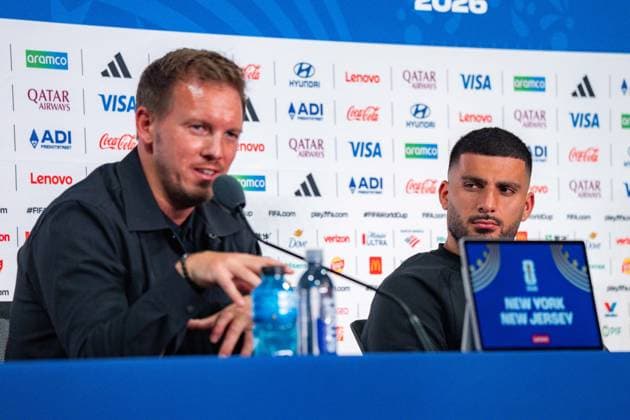 FIFA Fussball Weltmeisterschaft 2026, Gruppe E, Spiel 3, Ecuador vs Deutschand, 24.06.2026, Metlife-Stadion in New Jersey Pressekonferenz vor dem Spiel mit Julian Nagelsmann (Deutschland) und Deniz Undav (Deutschland) *** 2026 FIFA World Cup, Group E, Match 3, Ecuador vs. Germany, June 24, 2026, MetLife Stadium in New Jersey. Pre-match press conference with Julian Nagelsmann (Germany) and Deniz Undav (Germany) Copyright: xBahhoxKarax
