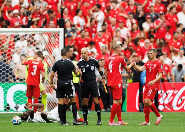 June 24, 2026, Vancouver, British Columbia, Canada: Nico Elvedi 4 and Remo Freuler 8 of Switzerland celebrate after the FIFA World Cup, WM, Weltmeisterschaft, Fussball 2026 Group B match between Switzerland and Canada at BC Place Vancouver. Vancouver Canada - ZUMAc132 20260624_fap_c132_012 Copyright: xAndrewxChinx