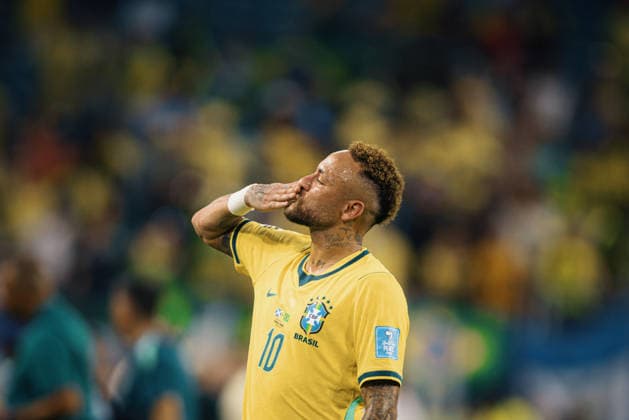 Scotland vs. Brazil MIAMI, FL - 24.06.2026: SCOTLAND VS. BRAZIL - Neymar Junior of Brazil during the match between Scotland and Brazil in the third round of the group stage of the 2026 World Cup, held at Hard Rock Stadium in Miami, United States. (Photo: Marcelo Machado de Melo Fotoarena) x2969674x  MarceloxMachadoxdexMelo
