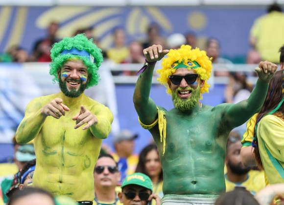 June 24, 2026: Brazil fans in the stands prior to the FIFA World Cup, WM, Weltmeisterschaft, Fussball soccer match between Scotland and Brazil at Miami Stadium in Miami,FL. CSM Miami U.S.A - ZUMAc04_ 20260624_zma_c04_042 Copyright: xKylexOkitax