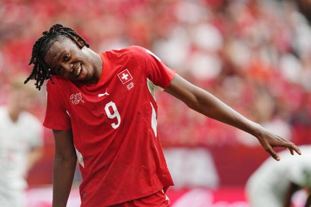 June 24, 2026, Vancouver, Bc, CANADA: Switzerland s Johan Manzambi (9) celebrates his goal against Canada during the second half of a World Cup Group B soccer match, in Vancouver, on Wednesday, June 24, 2026. Canada News - June 24, 2026  - ZUMAc35_ 20260624_zaf_c35_209 Copyright: xEthanxCairnsx