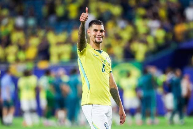 RECORD DATE NOT STATED FIFA World Cup, WM, Weltmeisterschaft, Fussball 2026 - Group C - Scotland v Brazil Bruno Guimaraes player of Brazil after the match between Scotland and Brazil in the third round of Group C of the 2026 FIFA World Cup group stage at Miami Stadium, in Florida, United States, on Wednesday, June 24, 2026.(Foto: William Volcov Brazil Photo Press IMAGO) Sports Miami FL United States of America Copyright: xWILLIAMxVOLCOVx