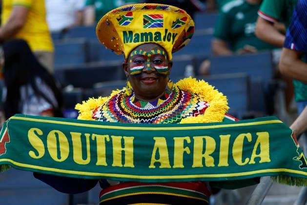 June 24, 2026, Guadalupe, Nuevo Leon, Mexico: South African fan inside the stadium before the match between South Africa and Korea Republic for the 3rd round of the group A of the FIFA World Cup, WM, Weltmeisterschaft, Fussball 2026, at Monterrey Stadium. Guadalupe Mexico - ZUMAo125 20260624_zip_o125_009 Copyright: xAntonioxOjedax