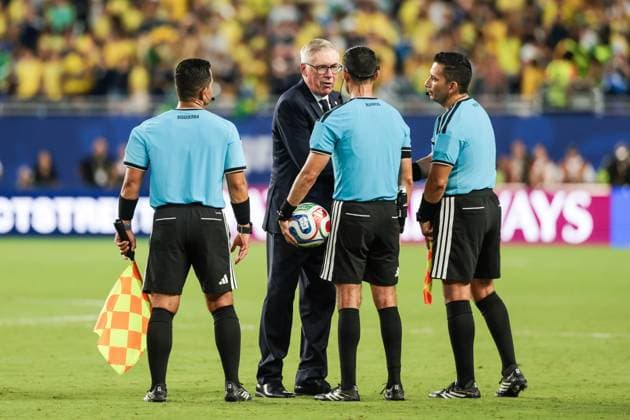 RECORD DATE NOT STATED FIFA World Cup, WM, Weltmeisterschaft, Fussball 2026 - Group C - Scotland v Brazil Carlo Ancelotti coach of Brazil after the match between Scotland and Brazil in the third round of Group C of the 2026 FIFA World Cup group stage at Miami Stadium, in Florida, United States, on Wednesday, June 24, 2026.(Foto: Vanessa Carvalho Brazil Photo Press IMAGO) Sports %G Copyright: xVanessaxCarvalhox