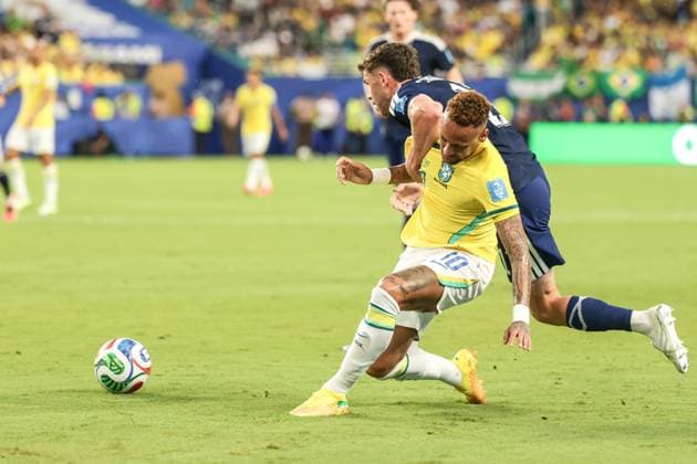 RECORD DATE NOT STATED FIFA World Cup, WM, Weltmeisterschaft, Fussball 2026 - Group C - Scotland v Brazil Neymar Jr. player of Brazil during the match between Scotland and Brazil in the third round of Group C of the 2026 FIFA World Cup group stage at Miami Stadium, in Florida, United States, on Wednesday, June 24, 2026.(Foto: Vanessa Carvalho Brazil Photo Press IMAGO) Sports Copyright: xVanessaxCarvalhox