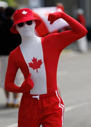 June 24, 2026, Vancouver, British Columbia, Canada: A Canadian fan is seen entering the stadium before the FIFA World Cup, WM, Weltmeisterschaft, Fussball 2026 Group B match against Switzerland at BC Place Vancouver. World Cup 2026: Group B Switzerland 2:1 Canada  - ZUMAc132 20260624_fap_c132_030 Copyright: xAndrewxChinx