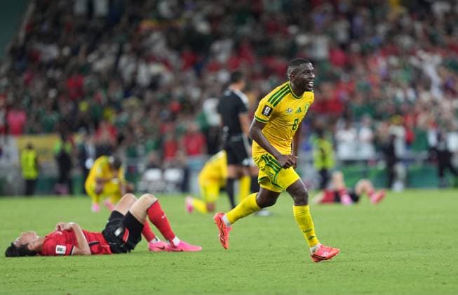 South Africa v South Korea - FIFA World Cup, WM, Weltmeisterschaft, Fussball 2026 - Group A MONTERREY, MEXICO - JUNE 24: Aubrey Modiba (6) of South Africa celebrates after the 2026 FIFA World Cup First Stage Group A match between South Africa and South Korea at Estadio BBVA (Monterrey Stadium) in Monterrey, Mexico on June 24, 2026. Juancho Torres Anadolu Nuevo Leon Mexico. Editorial use only. Please get in touch for any other usage.  Copyright: x2026xAnadoluxJuanchoxTorresx