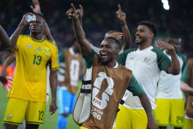 South Africa v South Korea - FIFA World Cup, WM, Weltmeisterschaft, Fussball 2026 - Group A MONTERREY, MEXICO - JUNE 24: Players of South Africa celebrate after the 2026 FIFA World Cup First Stage Group A match between South Africa and South Korea at Estadio BBVA (Monterrey Stadium) in Monterrey, Mexico on June 24, 2026. Juancho Torres Anadolu Nuevo Leon Mexico. Editorial use only. Please get in touch for any other usage.  Copyright: x2026xAnadoluxJuanchoxTorresx