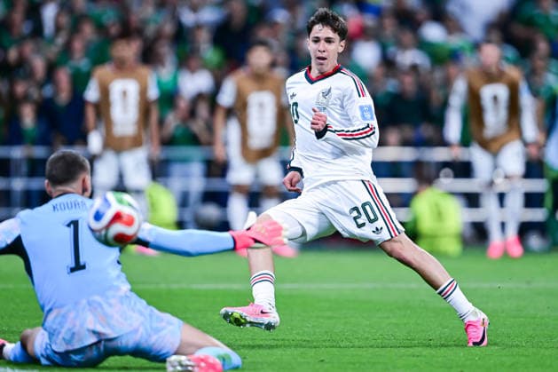 Mateo Chavez of Mexico shoots for goal during a FIFA Men’s World Cup 2026 Group Stage football match between Czechia and Mexico at Mexico City Stadium, in Mexico City on June 24th 2026 (Photo by Nayra Halm SPP)  Copyright: xNayraxHalm SPPx Sportspressphoto_SPR176106