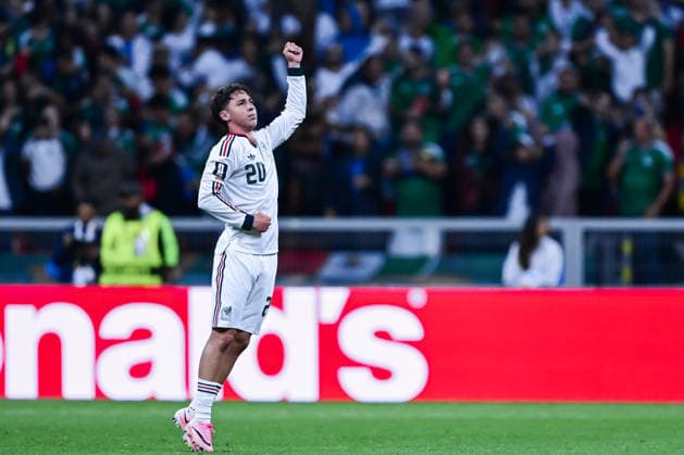 Mateo Chavez of Mexico celebrates after scoring the team s first goal during a FIFA Men’s World Cup 2026 Group Stage football match between Czechia and Mexico at Mexico City Stadium, in Mexico City on June 24th 2026 (Photo by Nayra Halm SPP)  Copyright: xNayraxHalm SPPx Sportspressphoto_SPR176114