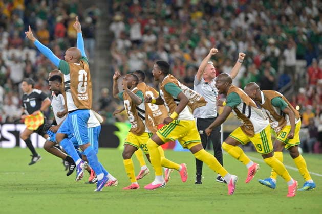FIFA World Cup, WM, Weltmeisterschaft, Fussball 2026 - Group A - South Africa vs South Korea Players of South Africa celebrate after the FIFA World Cup 2026 group stage match South Africa against South Korea in Monterrey, Mexico, 24 June 2026. Monterrey Mexico  Copyright: xMIGUELxSIERRAx