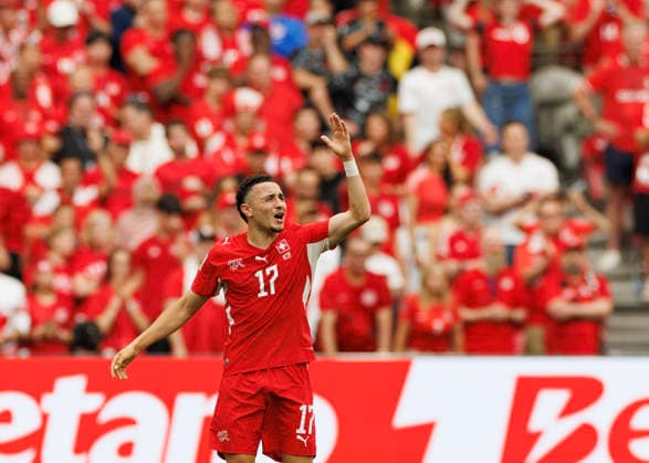 June 24, 2026, Vancouver, British Columbia, Canada: Ruben Vargas 17 of Switzerland reacts during the FIFA World Cup, WM, Weltmeisterschaft, Fussball 2026 Group B match between Switzerland and Canada at BC Place Vancouver. Vancouver Canada - ZUMAc132 20260624_fap_c132_033 Copyright: xAndrewxChinx