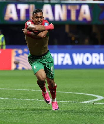 (260625) -- ATLANTA, June 25, 2026 -- Soufiane Rahimi of Morocco celebrates his goal during the group C match between Morocco and Haiti at the 2026 FIFA World Cup, WM, Weltmeisterschaft, Fussball at Atlanta Stadium in Atlanta, the United States, June 24, 2026. ) (SP)U.S.-ATLANTA-FOOTBALL-FIFA WORLD CUP-GROUP C-MAR VS HTI WangxKaiyan 