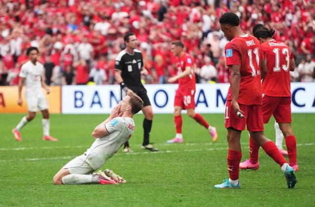 June 24, 2026, Vancouver, Bc, CANADA: Canada s Alistair Johnston (2) reacts after a missed opportunity against Switzerland during the second half of a World Cup Group B soccer match, in Vancouver, on Wednesday, June 24, 2026. Canada News - June 24, 2026  - ZUMAc35_ 20260624_zaf_c35_298 Copyright: xDarrylxDyckx