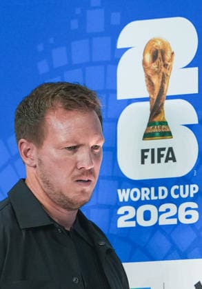(260625) -- NEW YORK, June 25, 2026 -- Head coach Julian Nagelsmann of Germany attends a press conference, PK, Pressekonferenz ahead of the group E match between Germany and Ecuador at the FIFA World Cup, WM, Weltmeisterschaft, Fussball 2026 at New York New Jersey Stadium, the United States, on June 24, 2026. ) (SP)U. S.-NEW YORK-FOOTBALL-FIFA WORLD CUP-PRESS CONFERENCE-GERMANY XuxChang 