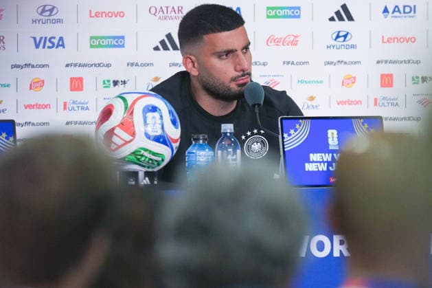 (260625) -- NEW YORK, June 25, 2026 -- Deniz Undav of Germany attends a press conference, PK, Pressekonferenz ahead of the group E match between Germany and Ecuador at the FIFA World Cup, WM, Weltmeisterschaft, Fussball 2026 at New York New Jersey Stadium, the United States, on June 24, 2026. ) (SP)U. S.-NEW YORK-FOOTBALL-FIFA WORLD CUP-PRESS CONFERENCE-GERMANY XuxChang 