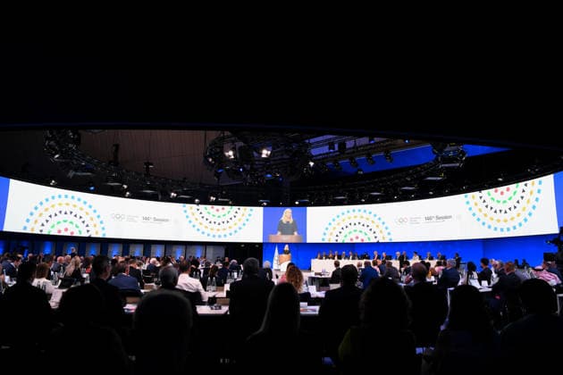 (260625) -- LAUSANNE, June 25, 2026 -- This photo taken on June 24, 2026 shows the 146th International Olympic Committee (IOC) Session in Lausanne, Switzerland. ) (SP)SWITZERLAND-LAUSANNE-146TH IOC SESSION LianxYi 