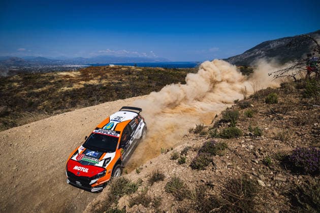 AUTO - WRC, Motorsport Rallye, WM - ACROPOLIS RALLY GREECE 2026 32 Mille JOHANSSON, Johan GRÖNVALL, Skoda Fabia RS, action during the 2026 Acropolis Rally Greece, 8th round of the 2026 WRC World Rally Car Championship, from June 25 to 28, 2026 at Loutraki, Greece - LoutrakiGreece  Copyright: xNikosxKatikisx