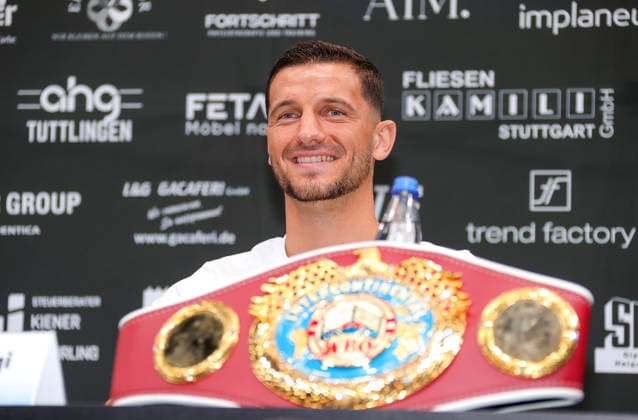 25.06.2026, Deutschland, Ludwigsburg, Boxen Showdown for Legacy IV, Pressekonferenz, Teilnehmer: Ardian Krasniqi *** June 25, 2026, Germany, Ludwigsburg, Boxing Showdown for Legacy IV, Press Conference, Participant: Ardian Krasniqi