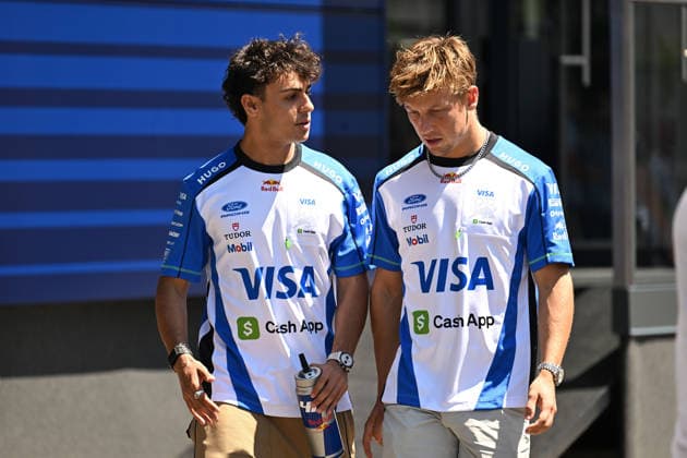 25.06.2026, xsvx, Motorsport FIA Formel 1, Grand Prix von Österreich v.l. Arvid Lindblad (Racing Bulls) Startnummer 41 und Liam Lawson (Racing Bulls) Startnummer 30 (FIA REGULATIONS PROHIBIT ANY USE OF PHOTOGRAPHS as IMAGE SEQUENCES and or QUASI-VIDEO) Zeltweg-Spielberg *** June 25, 2026, xsvx, Motorsport FIA Formula 1, Austrian Grand Prix: Arvid Lindblad Racing Bulls, car No. 41, and Liam Lawson Racing Bulls, car No. 30. FIA REGULATIONS PROHIBIT ANY USE OF PHOTOGRAPHS AS IMAGE SEQUENCES AND OR QUASI-VIDEO. Zeltweg, Spielberg