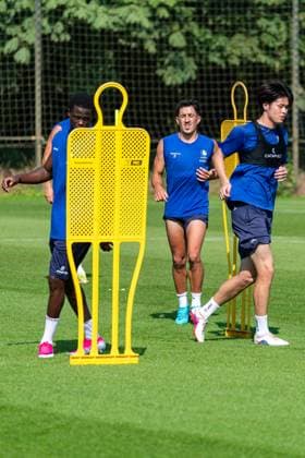 Gent s players pictured in action during a training session of Belgian first division soccer team KAA Gent, on Thursday 25 June 2026 in Gent, in preparation of the upcoming 2026-2027 Belgian first division soccer season. KURTxDESPLENTER  x179232873x