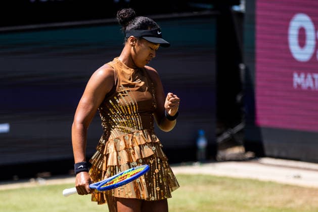 BAD HOMBURG, GERMANY - JUNE 25: Naomi Osaka (JPN) cheers during the Bad Homburg Open powered by Solarwatt Singles match between Naomi Osaka (JPN) vs Ekaterina Alexandrova at Kurpark Bad Homburg on June 25, 2026 in Bad Homburg, Germany. Hessen Germany Copyright: xSteffiexWunderlx