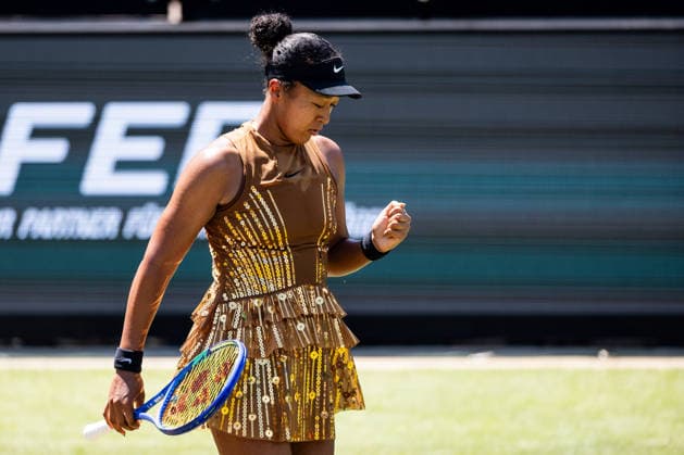 BAD HOMBURG, GERMANY - JUNE 25: Naomi Osaka (JPN) cheers during the Bad Homburg Open powered by Solarwatt Singles match between Naomi Osaka (JPN) vs Ekaterina Alexandrova at Kurpark Bad Homburg on June 25, 2026 in Bad Homburg, Germany. Hessen Germany Copyright: xSteffiexWunderlx